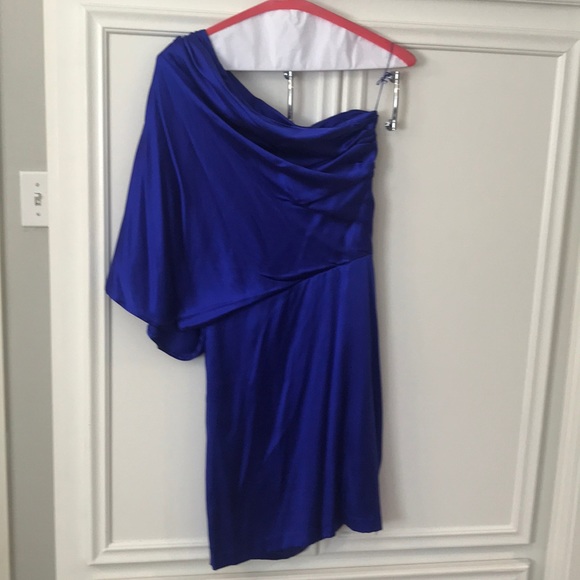 Safire blue one shoulder formal dress - Picture 2 of 4